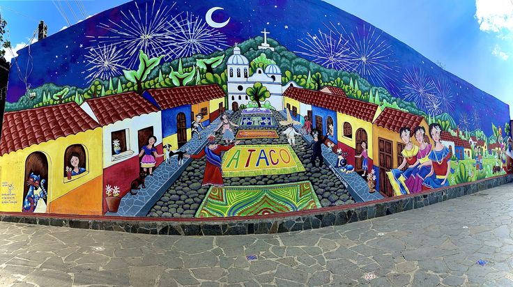 Murales y calles empedradas de Ataco durante el primer día